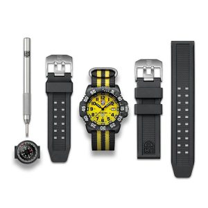 Luminox Men’s Watch Set Navy Seal 3950 Series Yellow & Black Strap 3955.SET